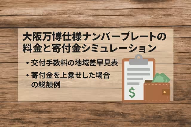 大阪万博仕様ナンバープレートの料金と寄付金シミュレーション