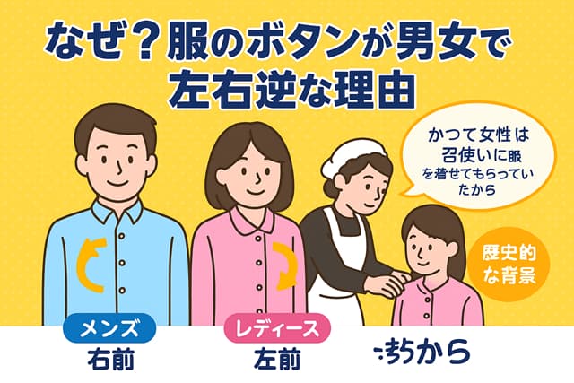 なぜ？服のボタンが男女で左右逆な理由【結論から解説】
