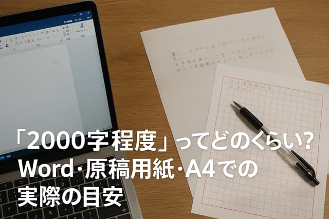 「2000字程度」ってどのくらい？Word・原稿用紙・A4での実際の目安