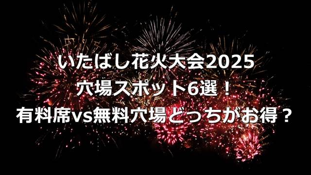 いたばし花火大会2025の穴場スポット6選！有料席vs無料穴場どっちがお得？